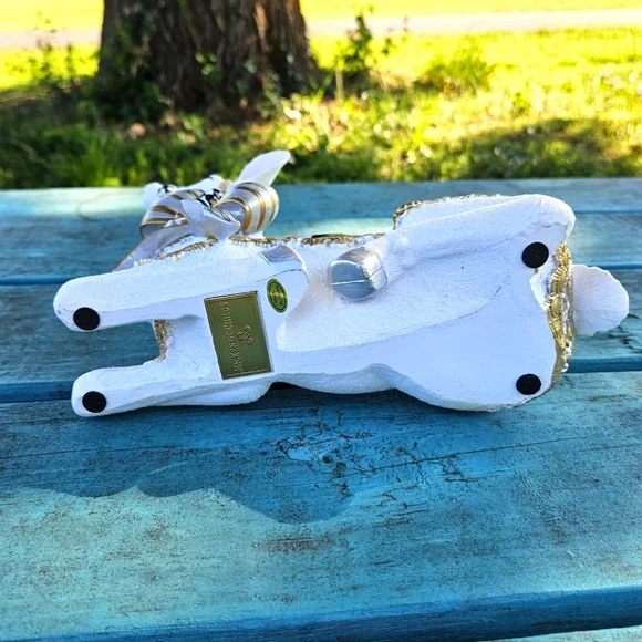Mackenzie Childs White Bowtie Deer Resting - Picture 6 of 6
